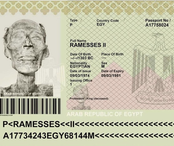 Египетский паспорт легендарного фараона Рамсеса II